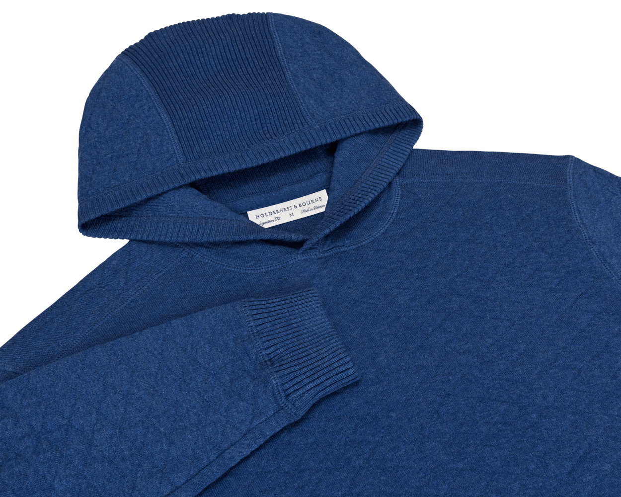 Holderness & Bourne Mens Blue Cotton Hoodie 