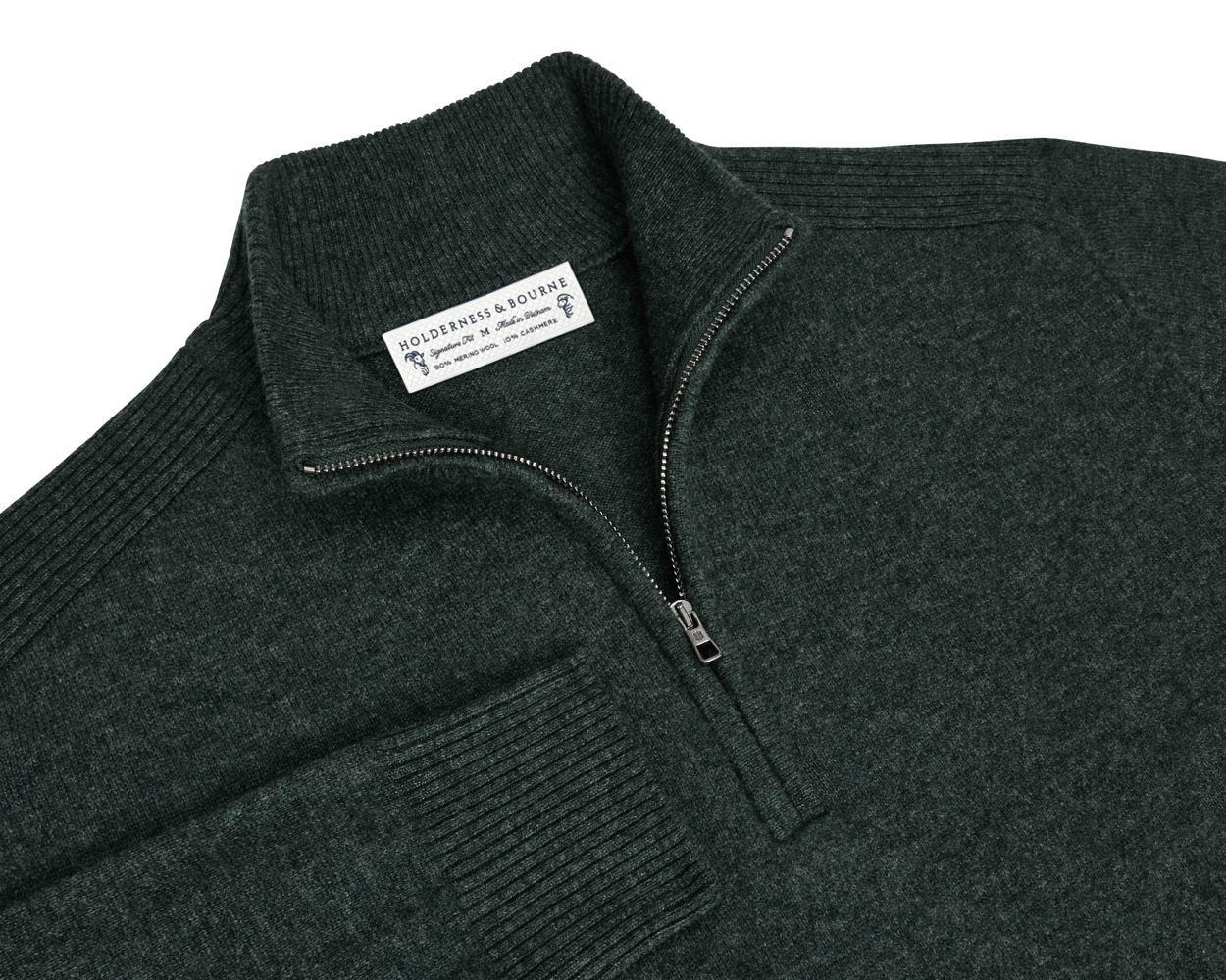 Holderness & Bourne Men’s Olive Green Quarter Zip Sweater