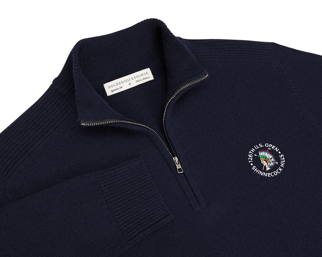 2026 U.S. Open Heathered Navy Cunningham Quarter-Zip Sweater