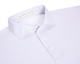 The Cromwell Shirt: Belmont & Horizon Blue, features a spread collar and herringbone motif, showcasing AIRATION® fabric for breathability and moisture wicking.