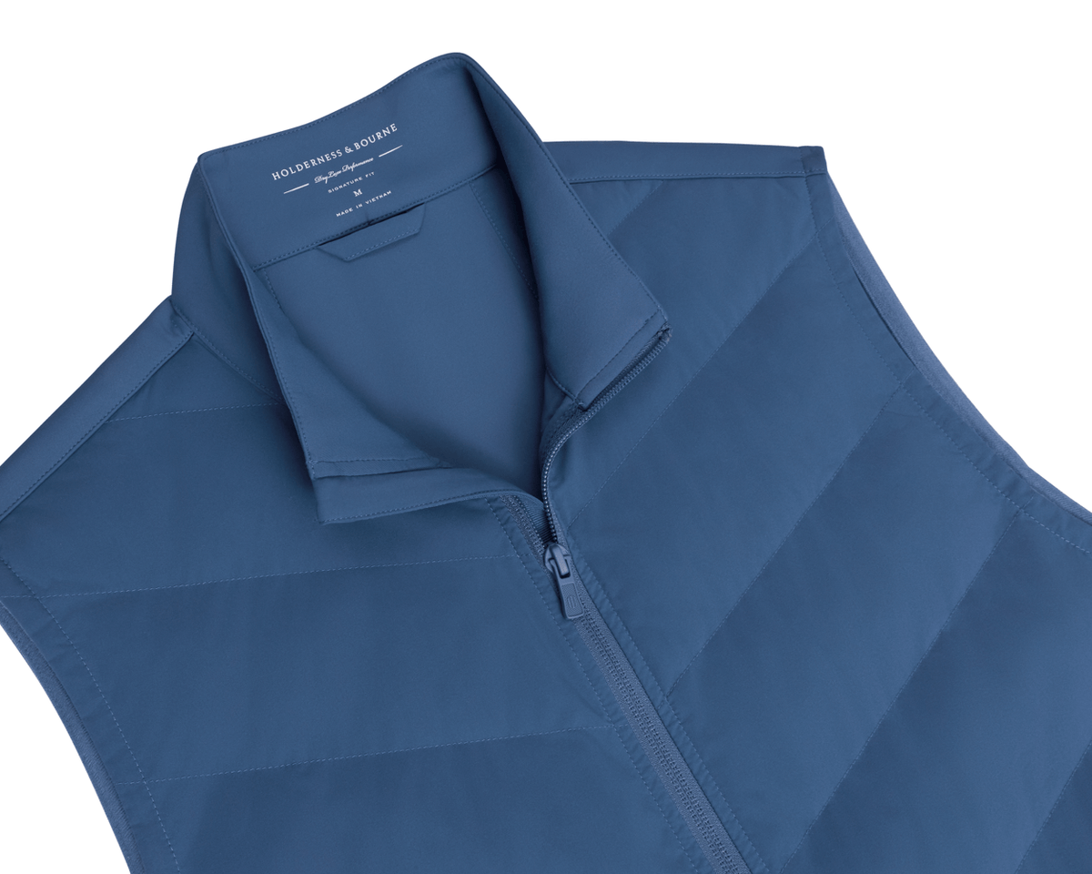 Men's Blue Lightweight Vest | Holderness & Bourne
