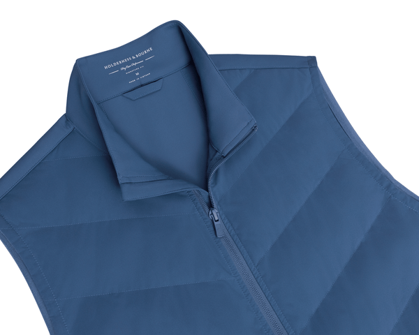 Men's Blue Lightweight Vest | Holderness & Bourne