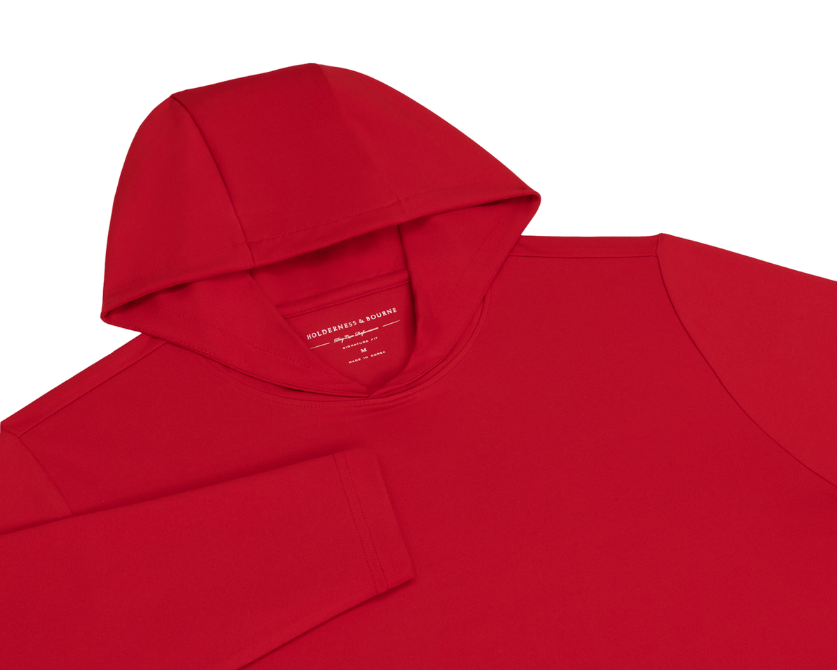 PERSONSOUL パーソンソウル パーカー レッド Men's Red Performance Hoodie | Holderness & Bourne