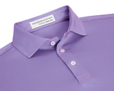 The Perkins Boys Shirt: Horizon Blue & Belmont features fine pink and blue stripes, a structured collar, three-button placket, and is crafted from breathable DryLuxe fabric.