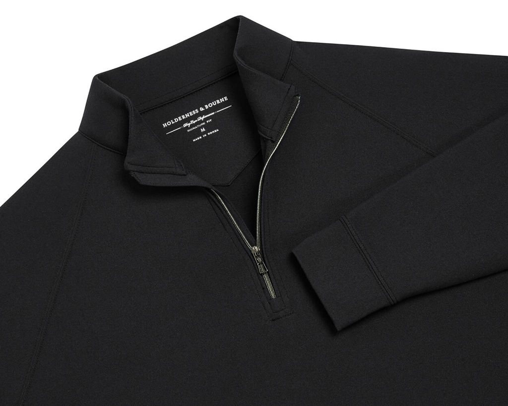 Black Quarter-Zip Golf Pullover | Holderness & Bourne