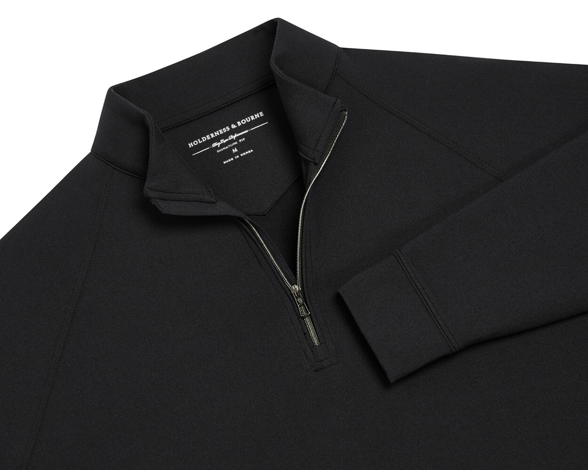Black Quarter-Zip Golf Pullover | Holderness & Bourne