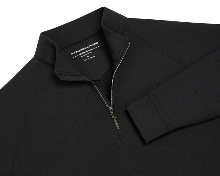 Black Quarter-Zip Golf Pullover | Holderness & Bourne