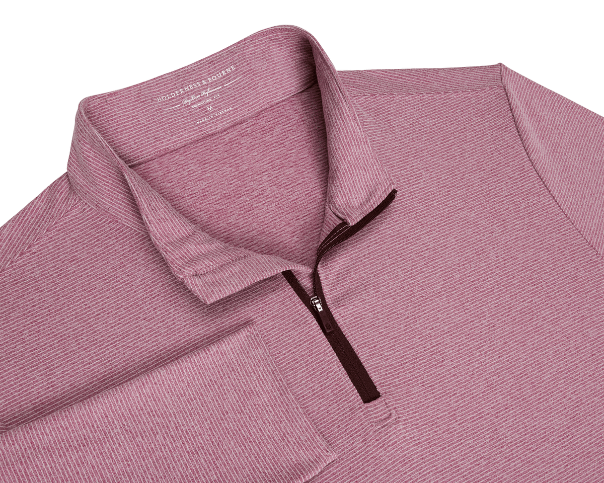 The Royce Quarter-Zip: Heathered Cabernet