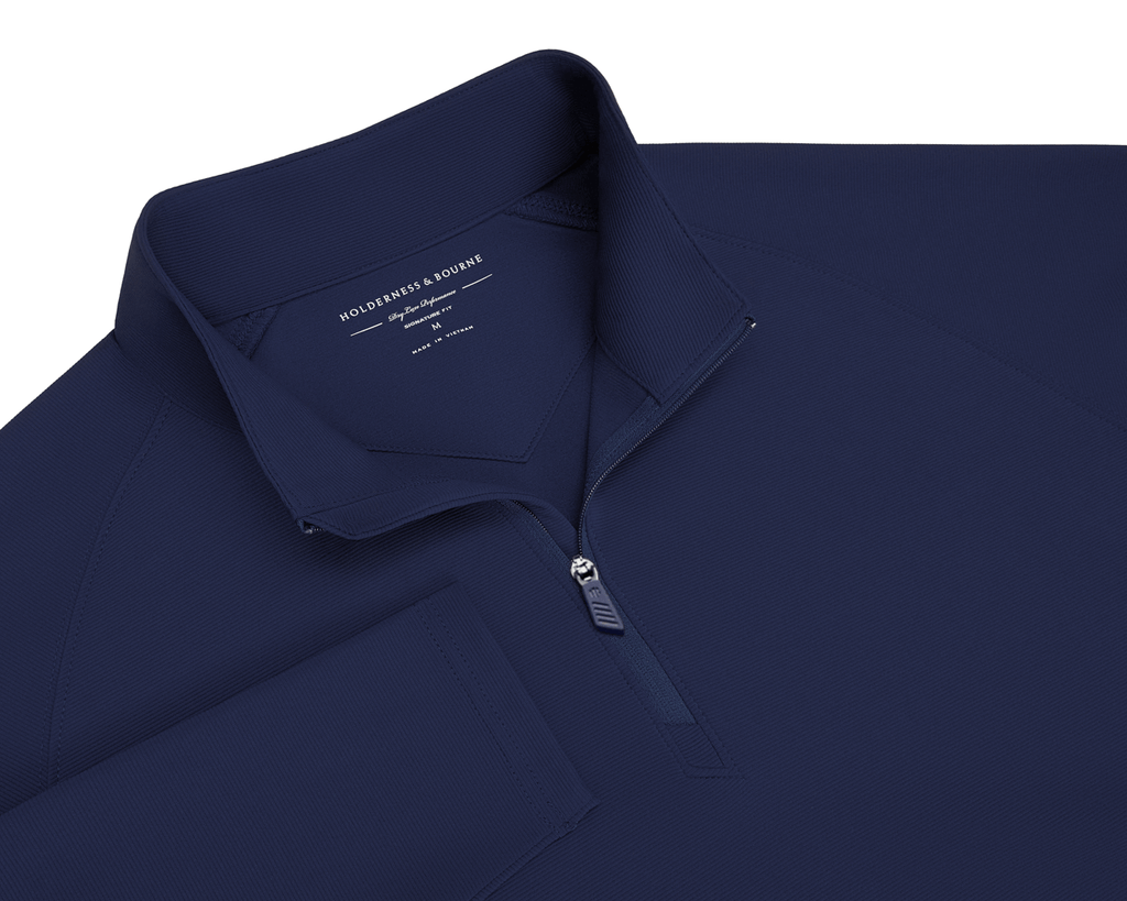 【新品】Bristol QUARTER KNIT ESSENTIAL TOP The Stuart Quarter-Zip: Navy