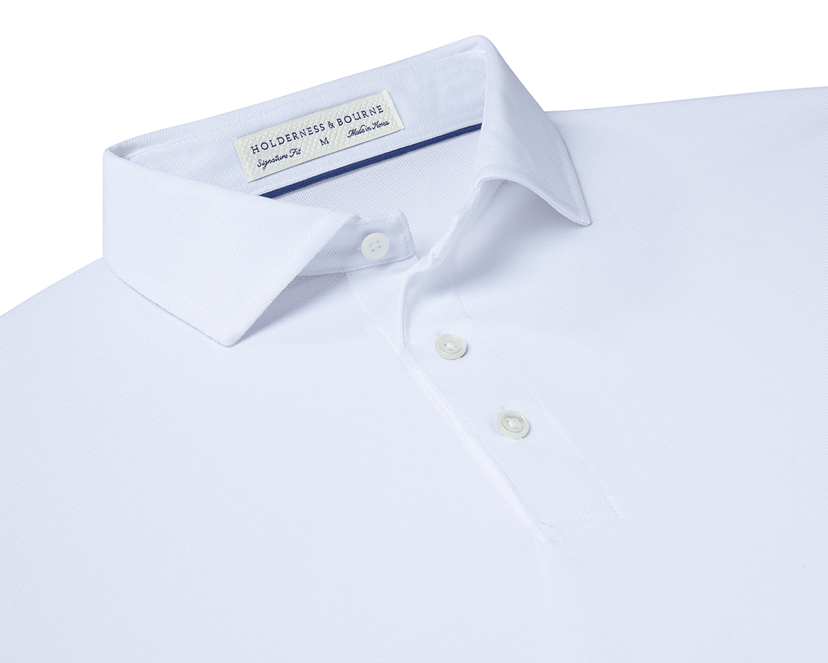 White Polo Golf Shirt | Holderness & Bourne