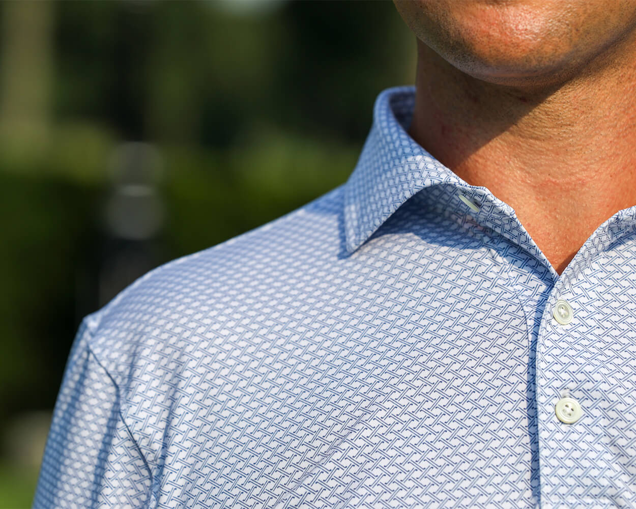 The Locke Shirt: White & Aberdeen Blue