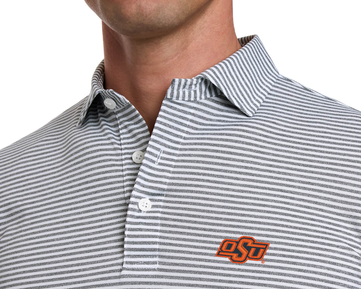 Oklahoma State University Maxwell Shirt: Gray & White
