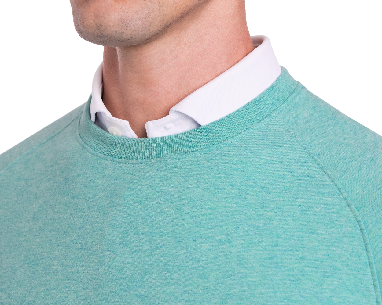 The Kennedy Crewneck: Heathered Harbor