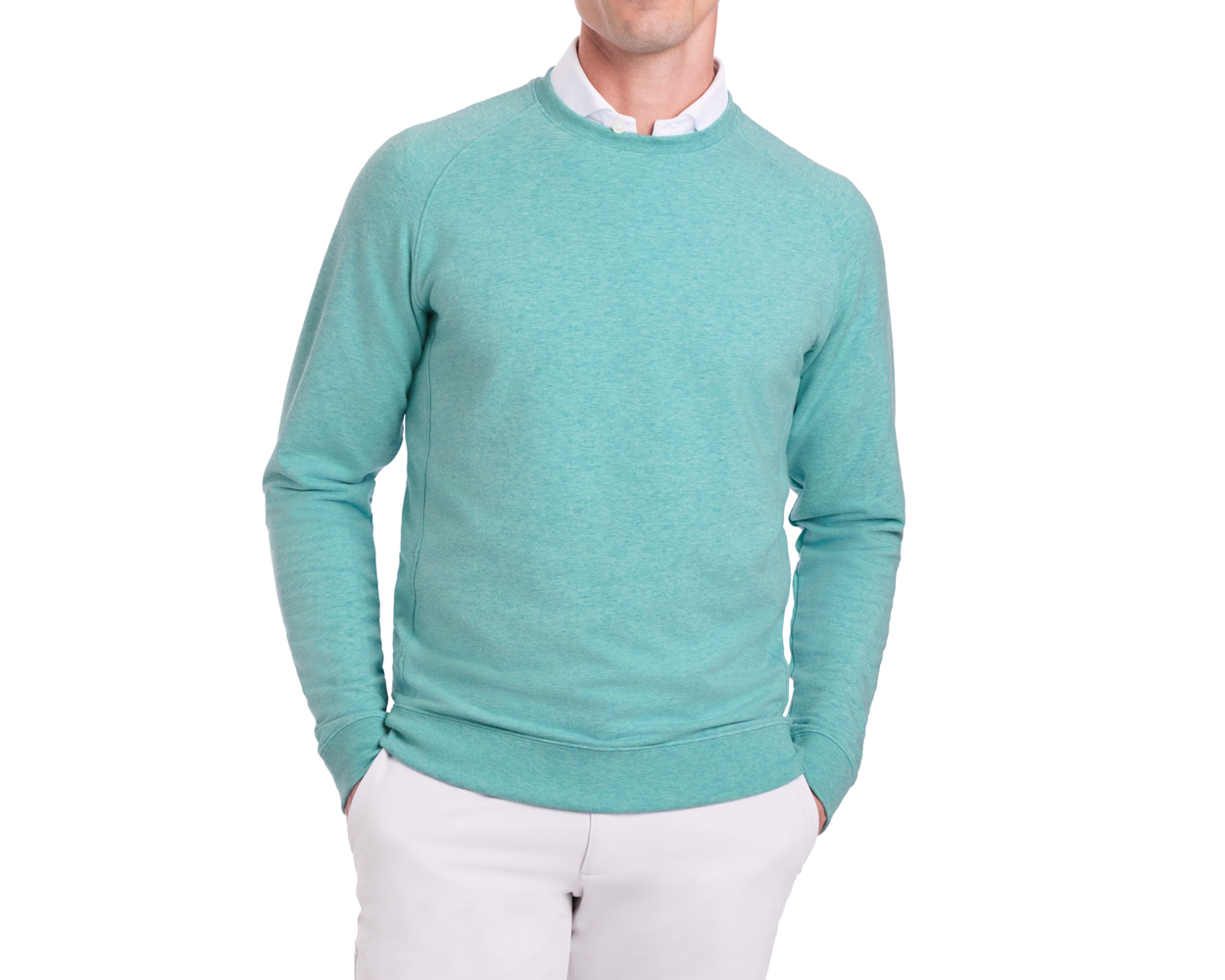 The Kennedy Crewneck: Heathered Harbor