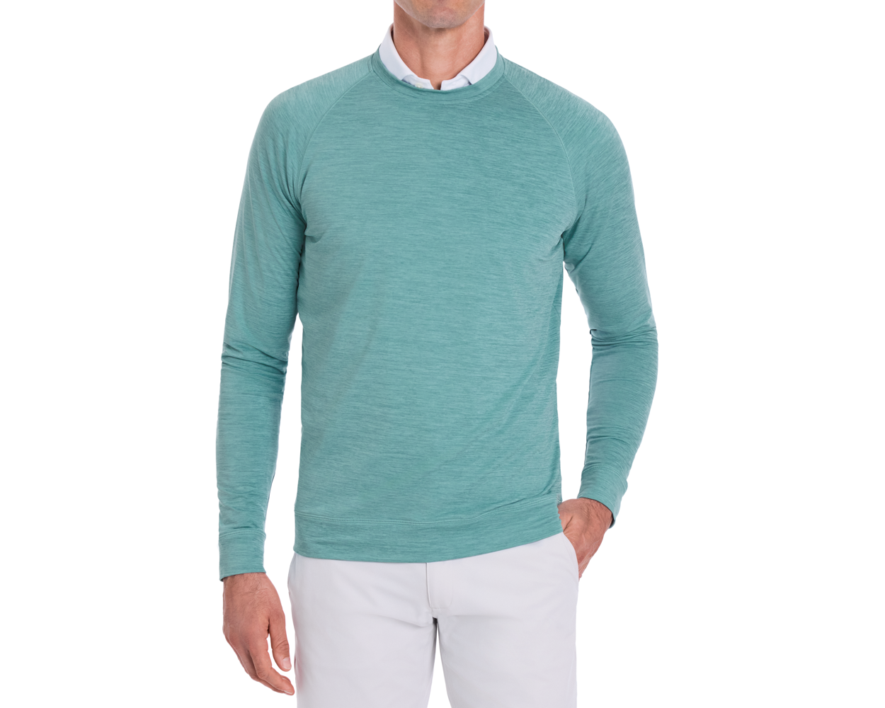 The Laidlay Crewneck: Heathered Harbor