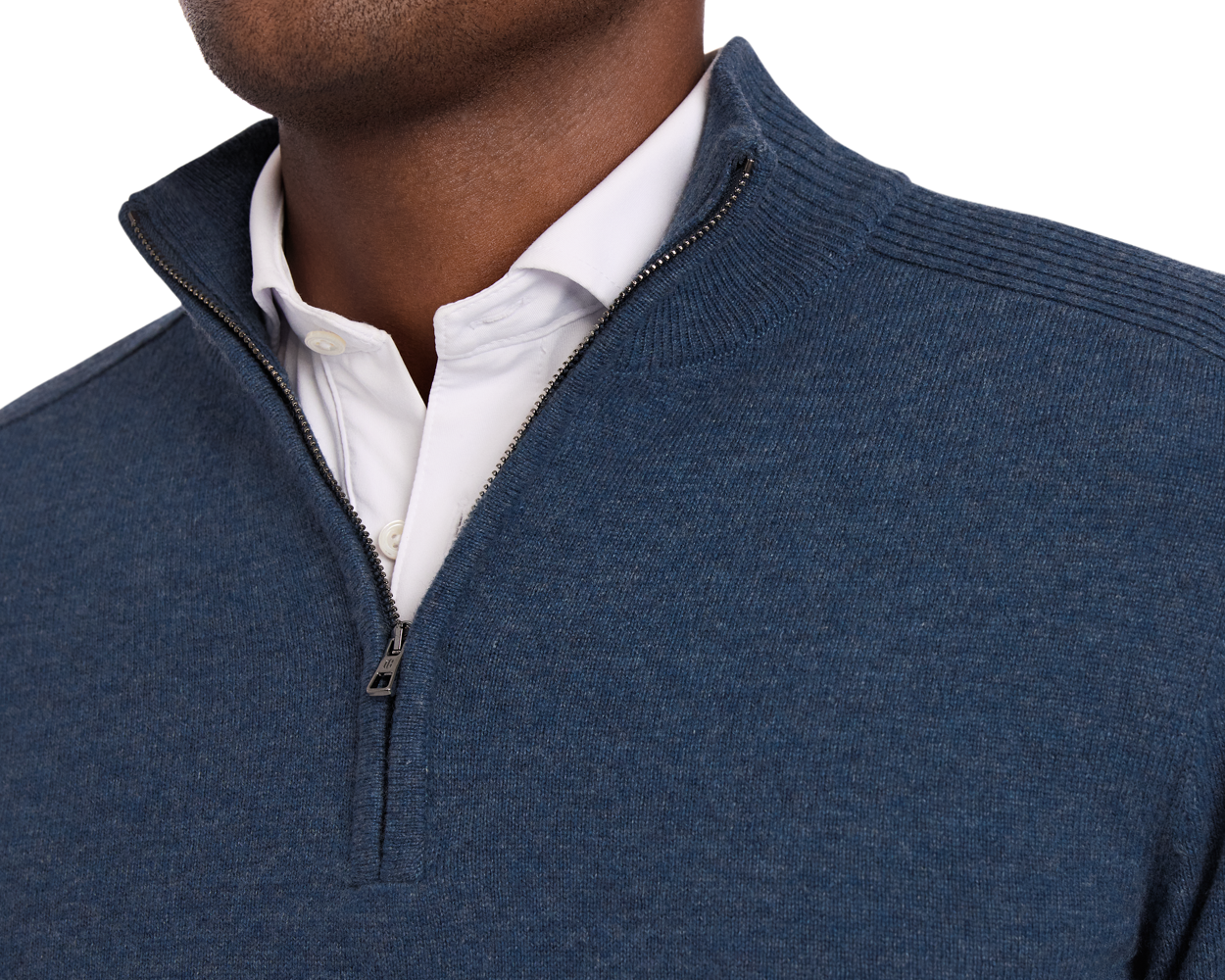Men's Blue Quarter-Zip Sweater | Holderness & Bourne