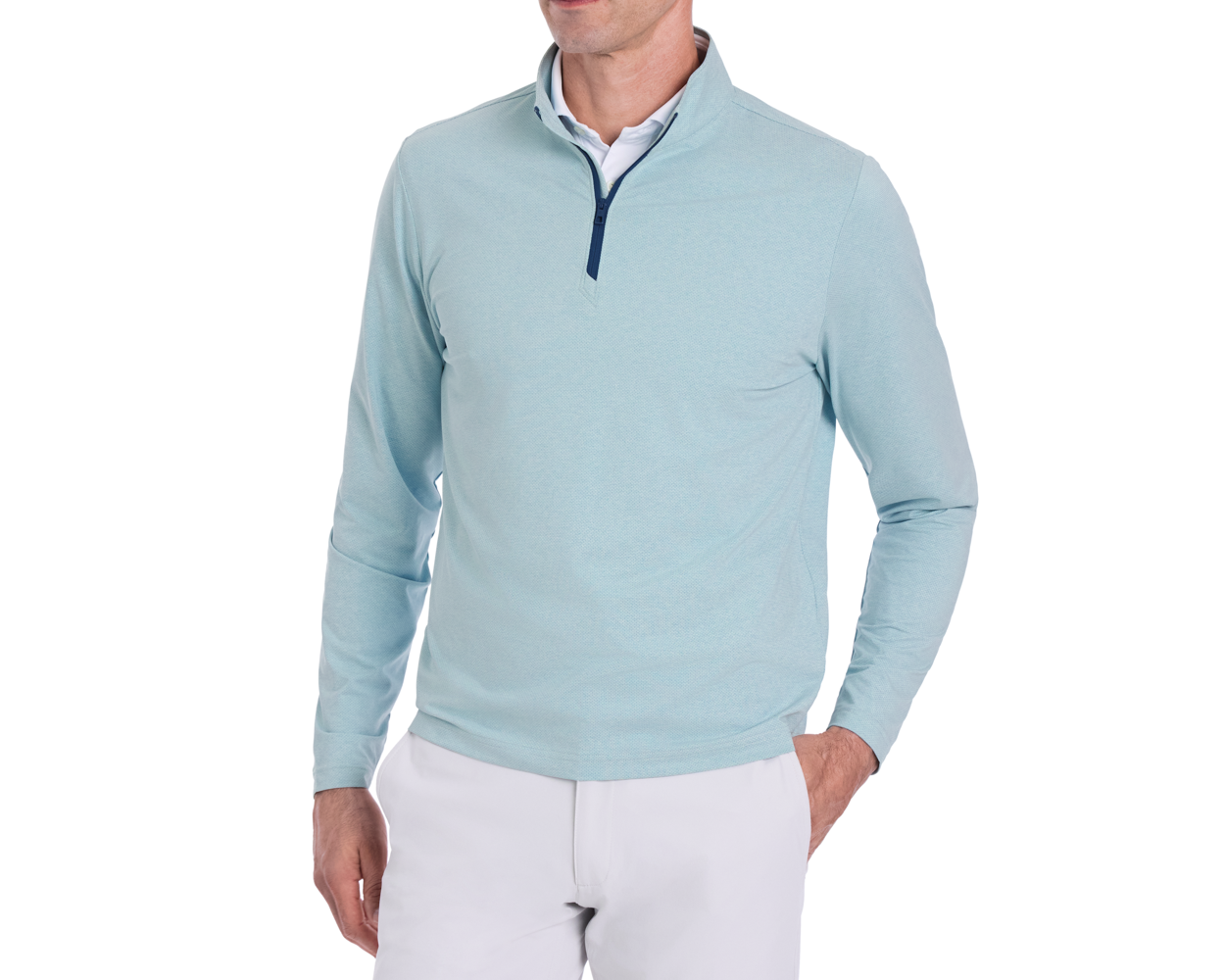 The Bell Quarter-Zip: Heathered Harbor