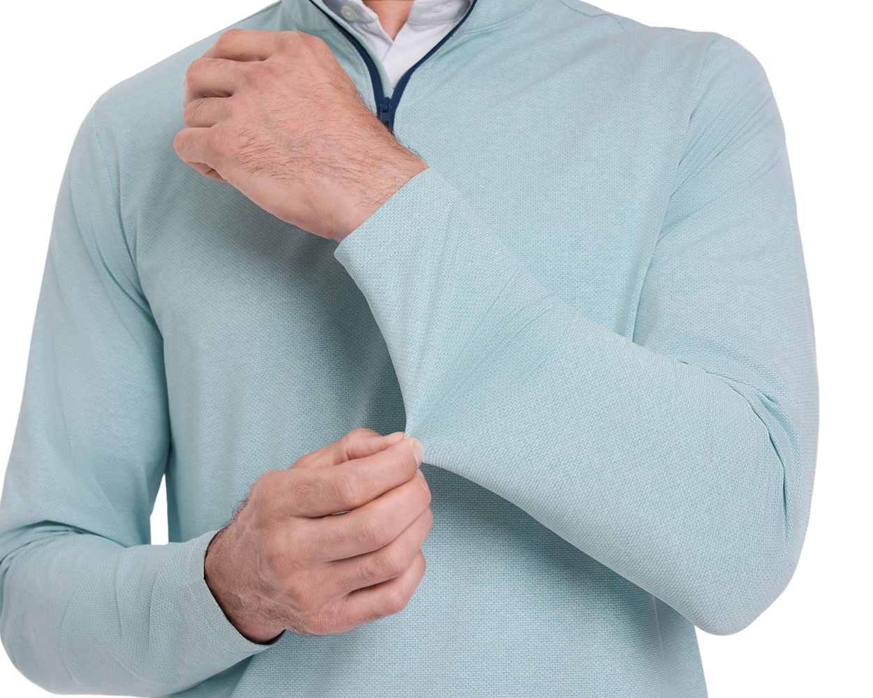 The Bell Quarter-Zip: Heathered Harbor