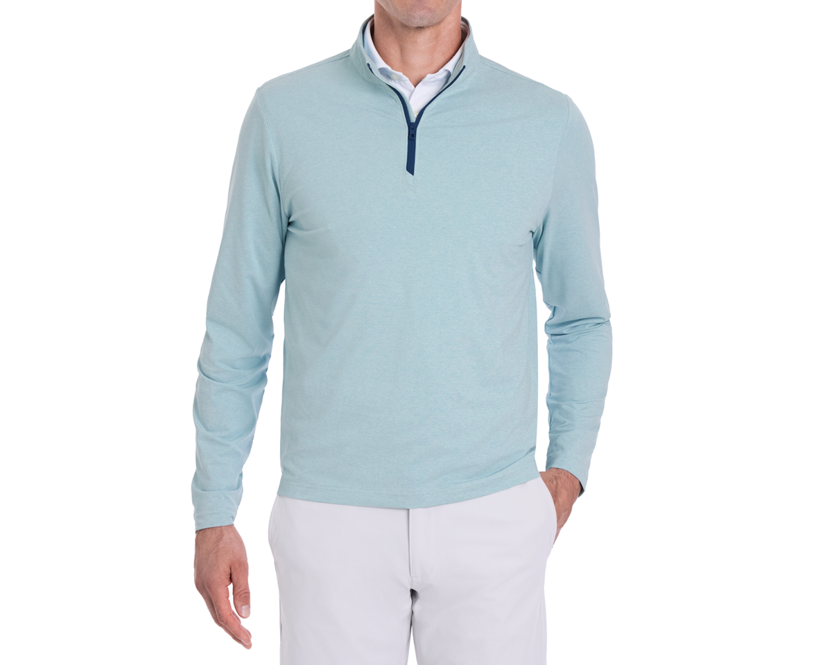 The Bell Quarter-Zip: Heathered Harbor