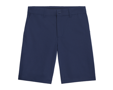Holderness & Bourne Boys’ Navy Chino Shorts back view on white background 