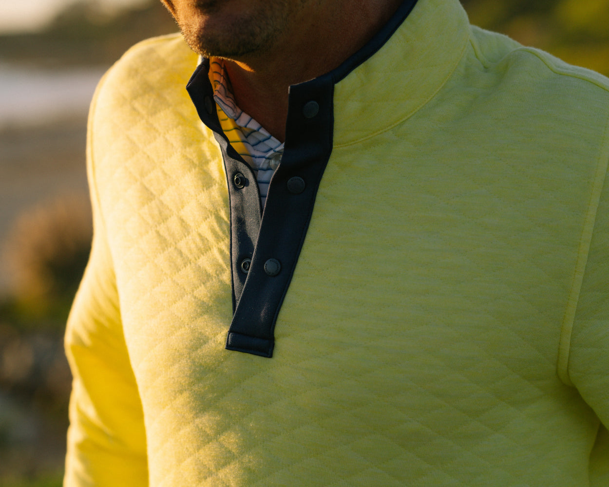 The Sullivan Pullover: Heathered Citron & Navy