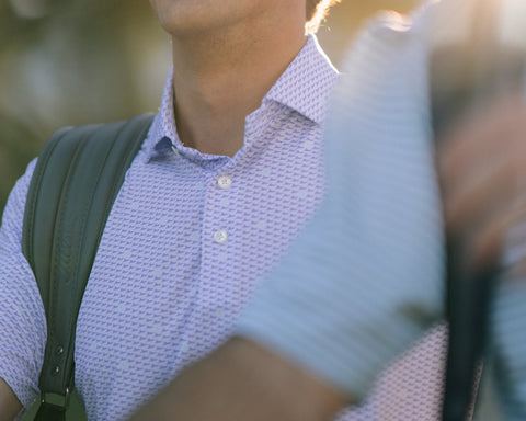 The Jarvis Shirt: White/Lavender/Abaco