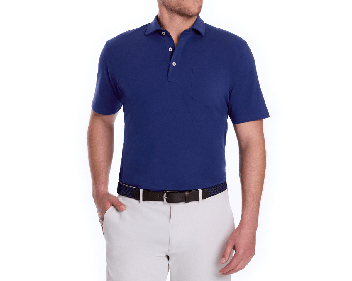 Holderness & Bourne Navy Blue Cotton Polo Shirt