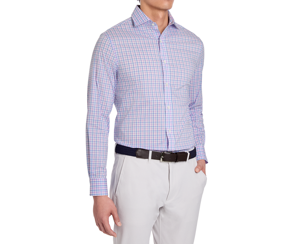 Holderness & Bourne Pink & Blue Men's Button Up Shirt