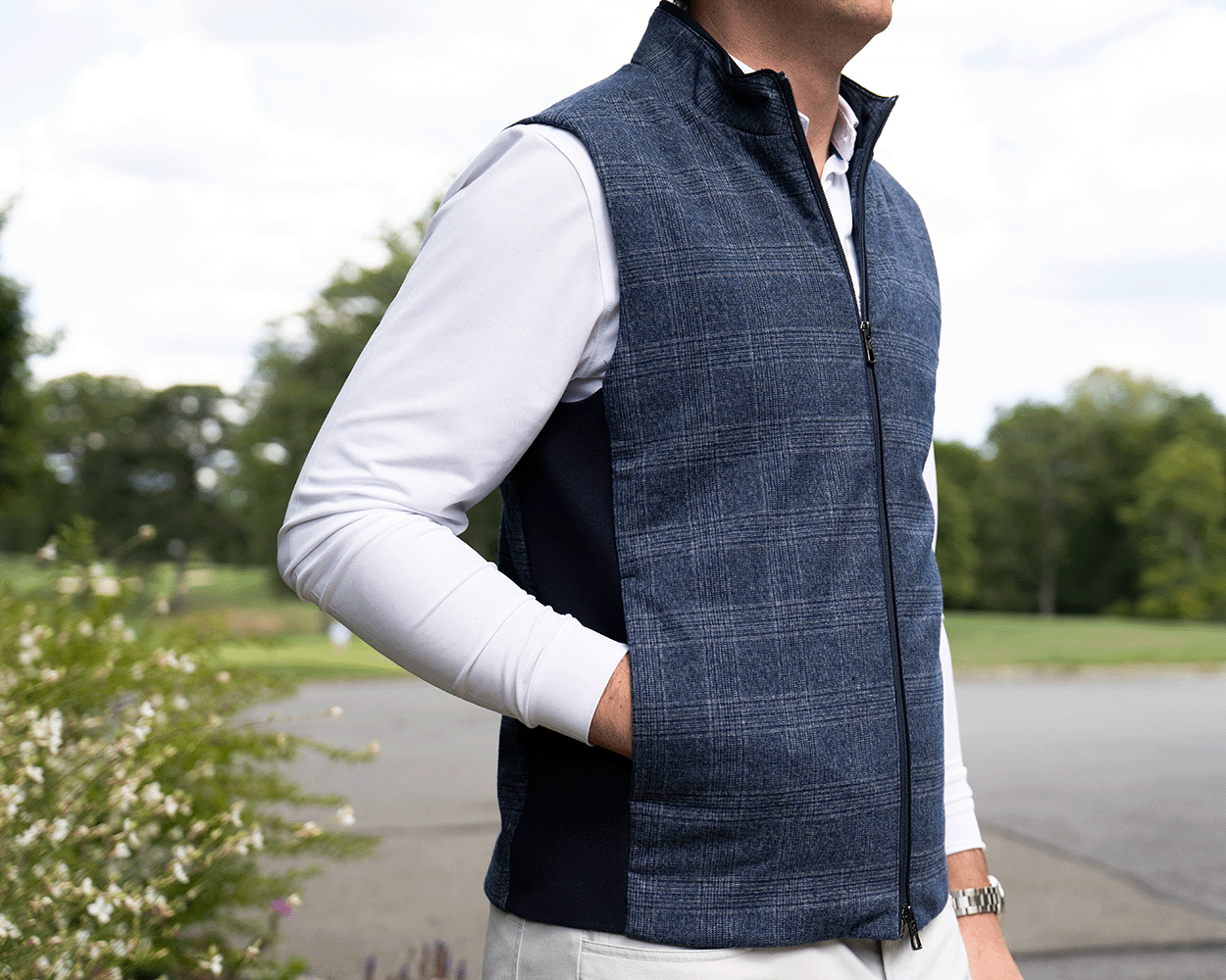The Sterling Vest: Heathered Navy