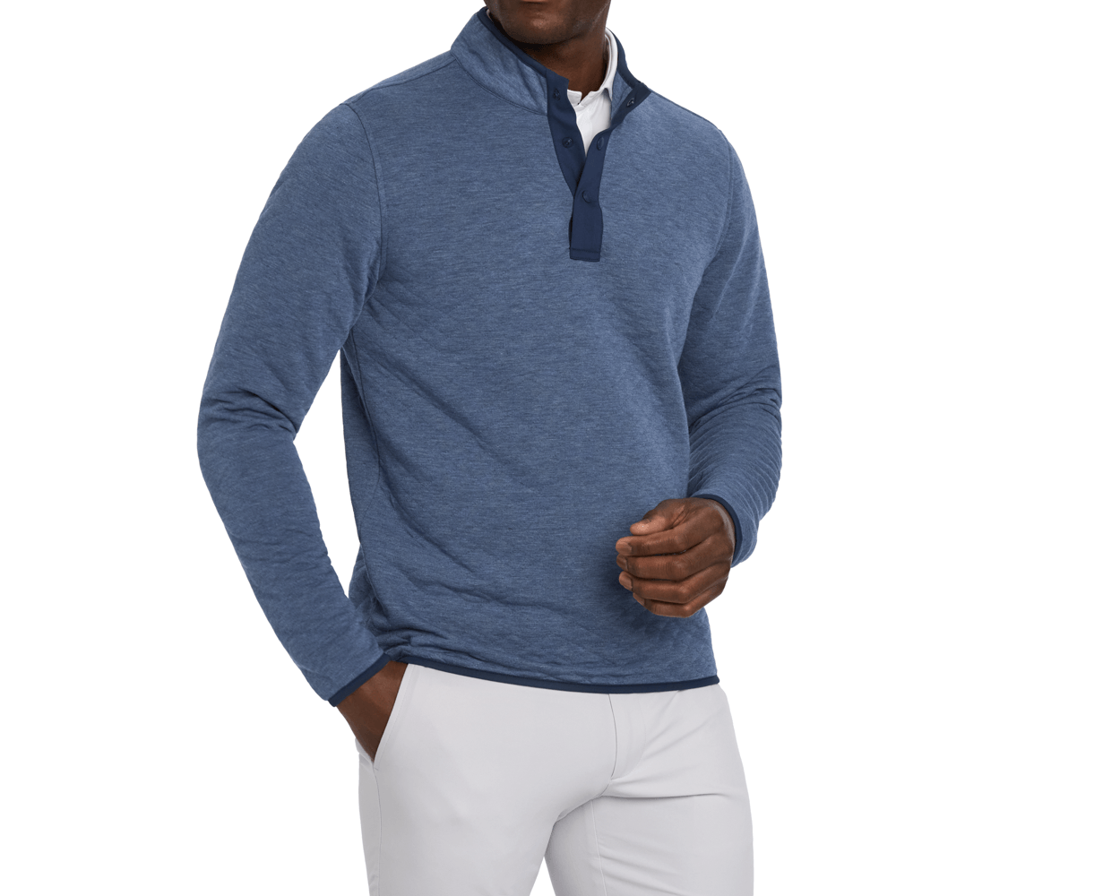 The Sullivan Quarter-Snap: Heathered Pacific Blue The Sullivan Quarter-Snap: Heathered Pacific Blue