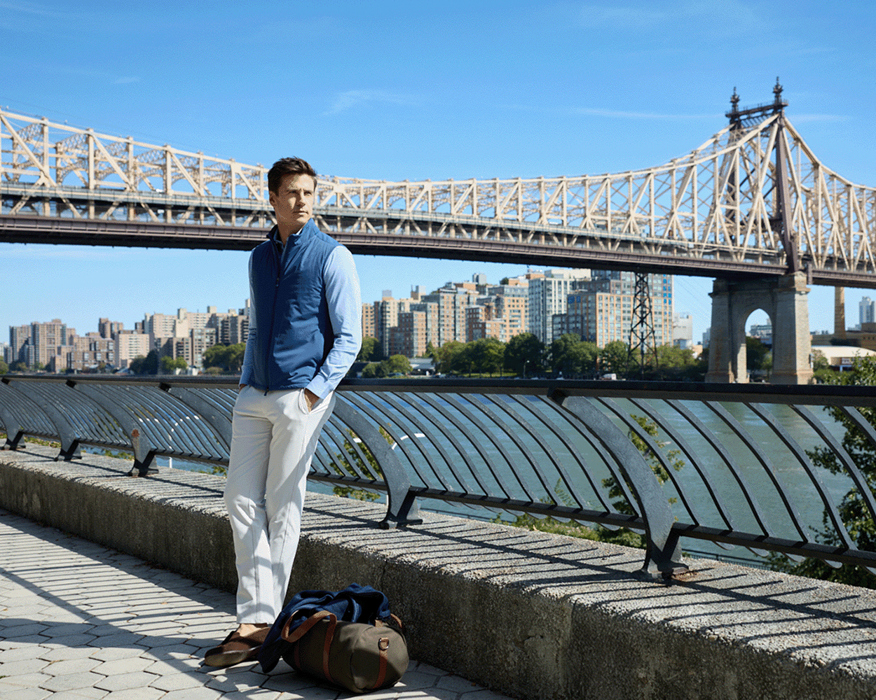 Men's Blue Golf Vest | Holderness & Bourne