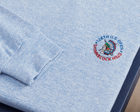 2026 U.S. Open Hamilton Pullover: Heathered Maidstone Blue & White