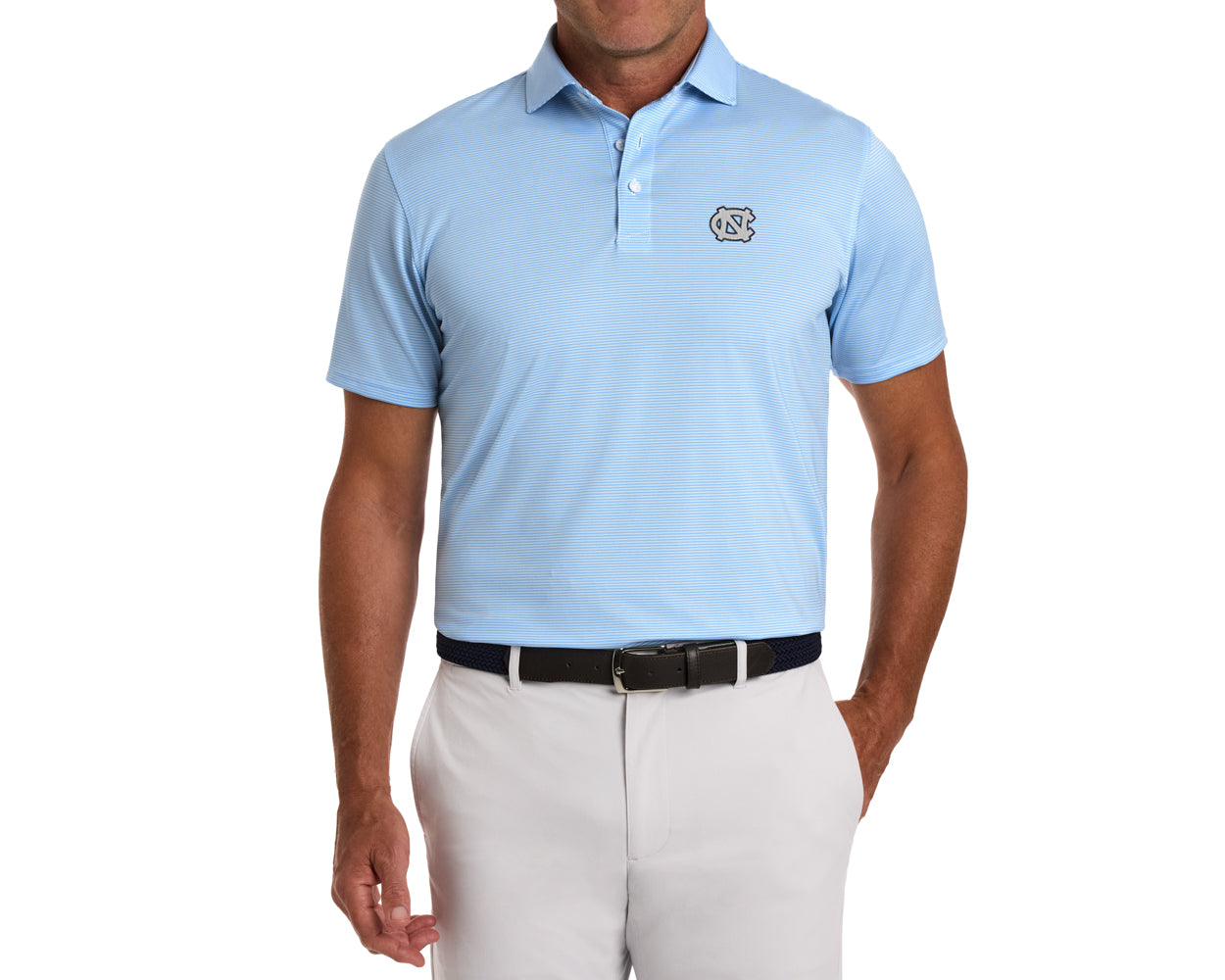 University of North Carolina Perkins Shirt: Vista Blue & White