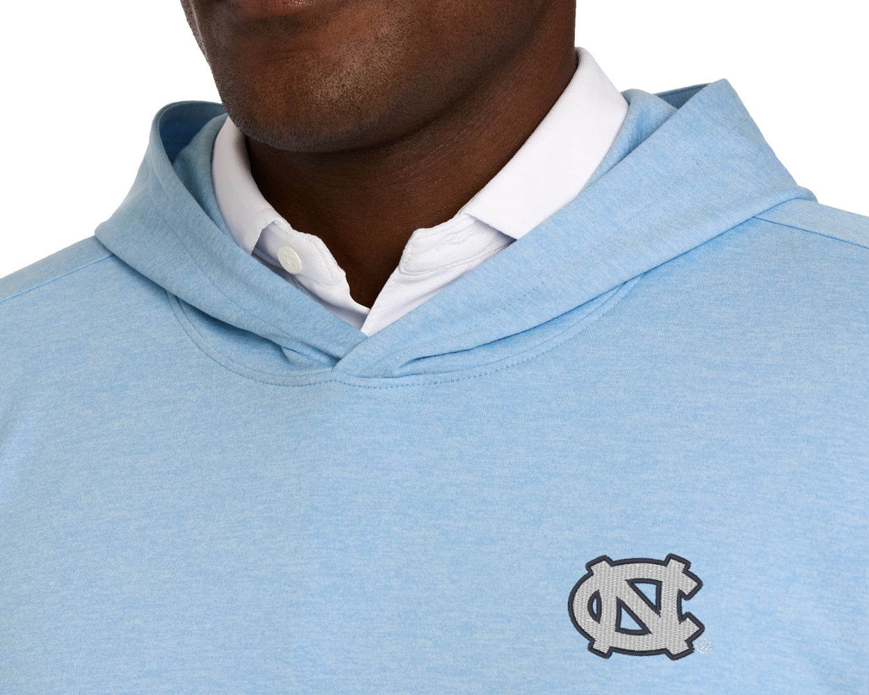 University of North Carolina Stowe Hoodie: Heathered Vista Blue