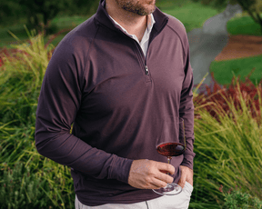 The Westland Quarter-Zip: Heathered Vineyard