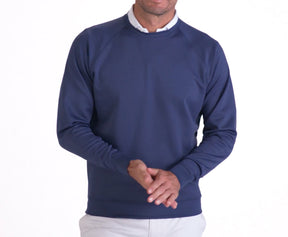 The Betts Pullover: Heathered Navy