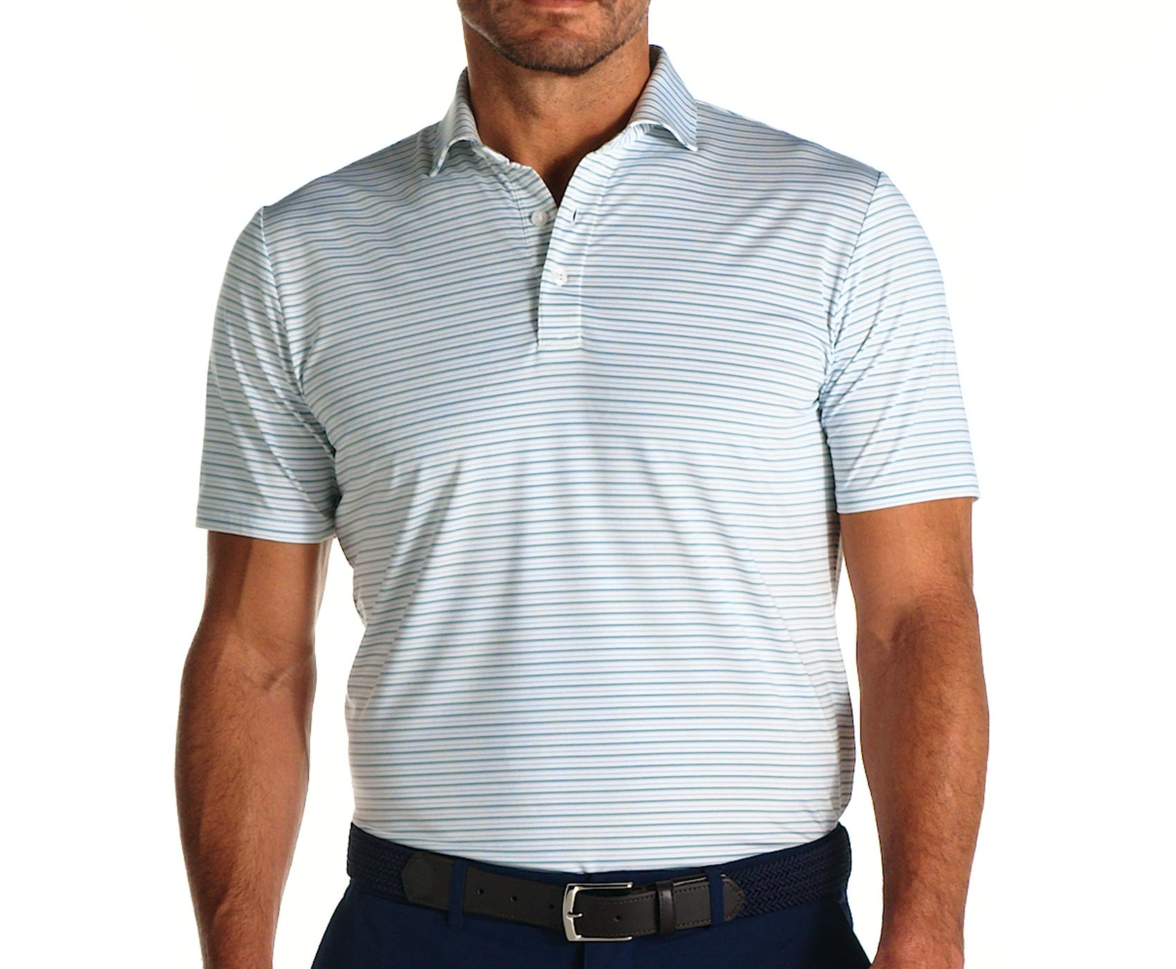 Holderness & Bourne The Turnbull Green Striped Polo Shirt