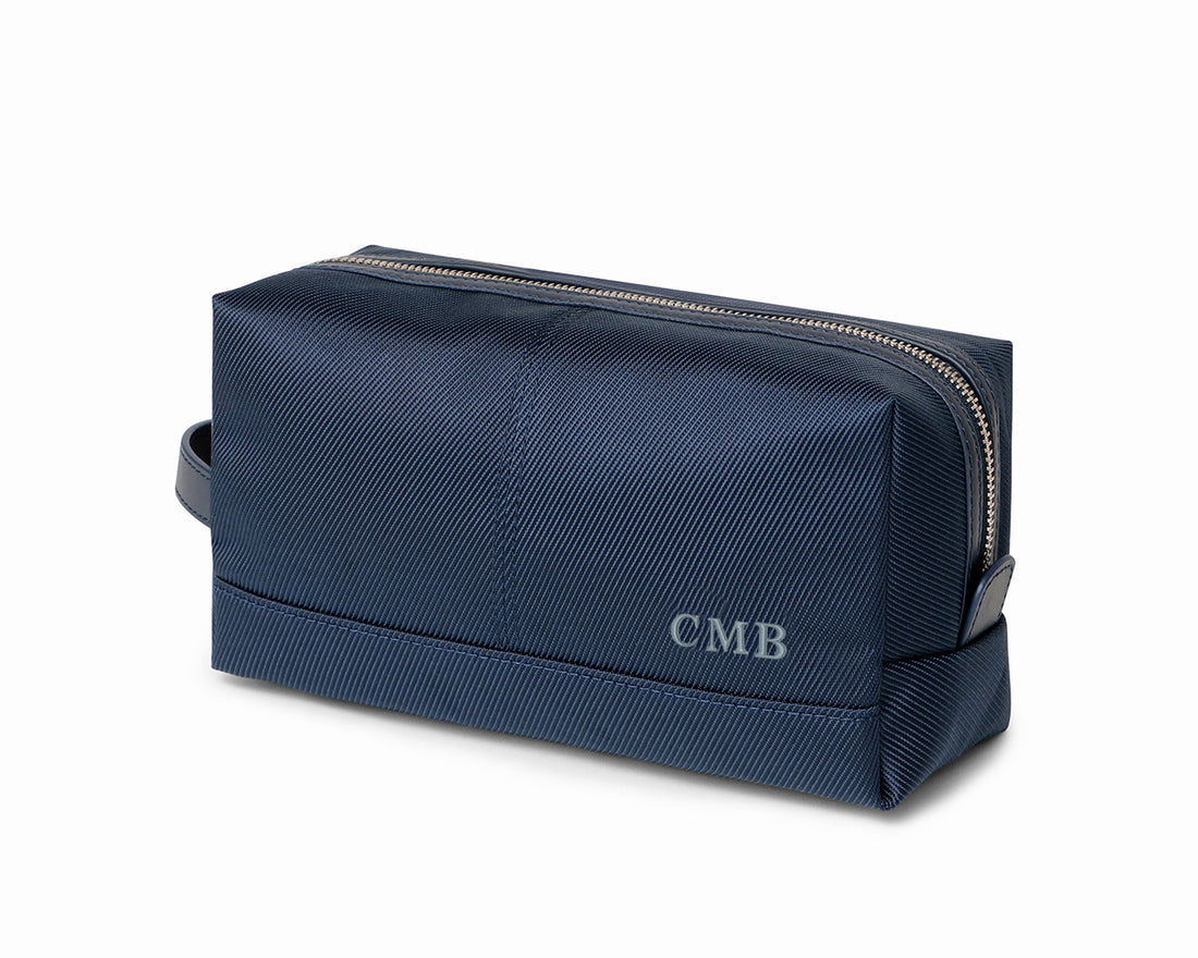 The Littler Dopp Kit: Navy Ballistic - Slate Blue Embroidery