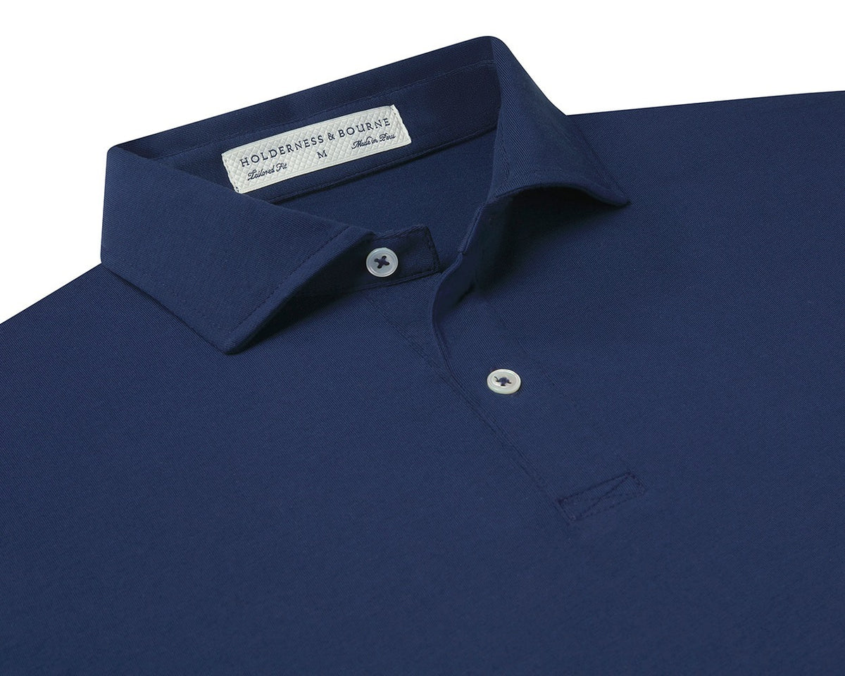 Holderness & Bourne The Scott Men's Navy Blue Cotton Polo Shirt 