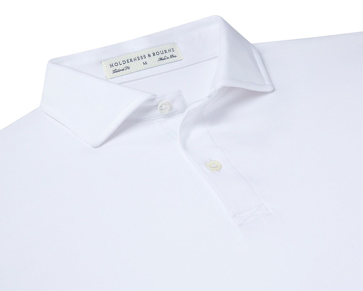 Holderness & Bourne Men's White Cotton Polo Shirt 