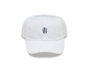 The Lightweight Cotton Hat: White with Navy Icon