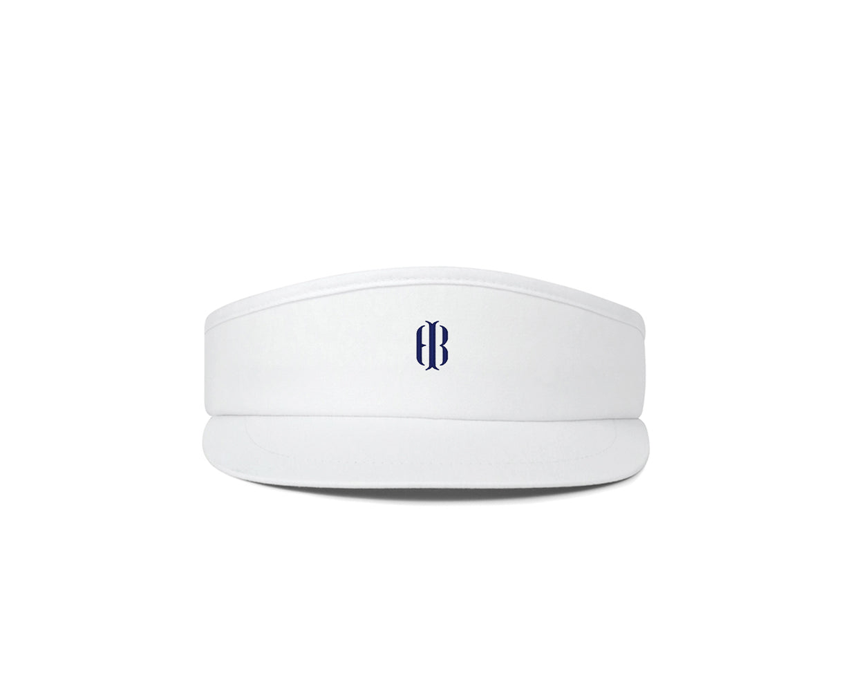 White tour visor with navy Holderness and Bourne embroidered logo.