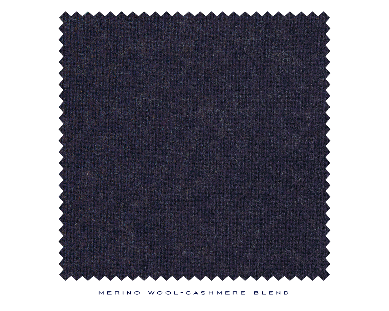 Close up shot of navy sweater material from Holderness and Bourne.